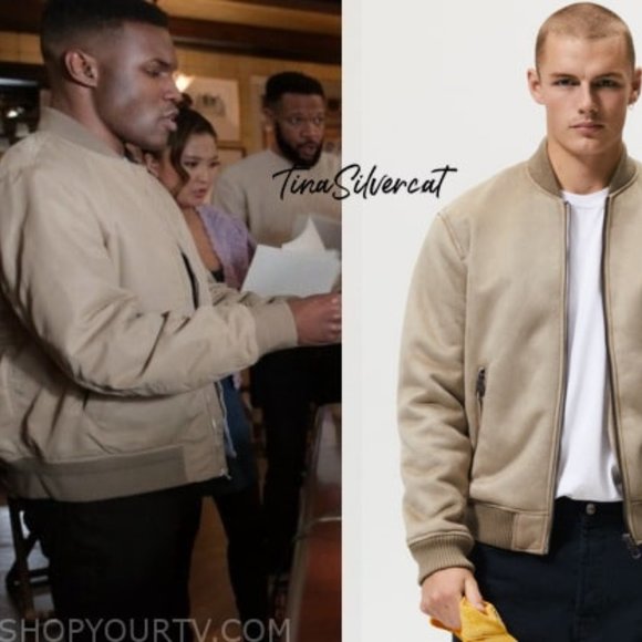 Zara Men's Faux Suede Bomber Jacket Beige Sz XS - Picture 7 of 11